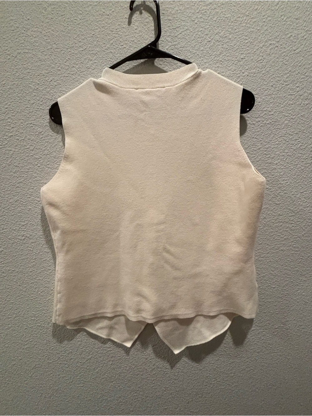 LOFT Cream Button-Front Sleeveless Knit Shell - Picture 8 of 10